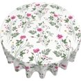 thumbnail image 2 of Floral Tablecloth,Spring Round Tablecloth,Red Green Flower Table Cloth Round 60 Inch Waterproof Tablecloth for Dining Room Kitchen Table Picnic Party Indoor Outdoor Patio Decoration, 2 of 6