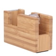 thumbnail image 2 of Desktop Tape Dispenser Bamboo Wood Tape Cutter Holder Adhesive Roll Base Stationery Tool, 2 of 8