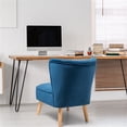 thumbnail image 5 of Pemberly Row Contemporary Rubber Wood & Velvet Armless Leisure Chair in Blue, 5 of 10