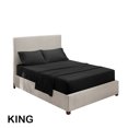 thumbnail image 1 of Juego de ropa de cama para el hogar Sábana de cama Funda de colchón Funda de almohada Juego de ropa de cama de poliéster de color sólido, Negro, Rey, 4pcs / set kenally HA6267-40B, 1 of 7