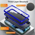 thumbnail image 5 of JTCASES for Samsung Galaxy S23 Case, Shockproof Anti-drop PC Frame Anti-slip Strip Silicone Back Shell Rugged Anti-scratch for Samsung Galaxy S23 (6.1" 2023) - Black+Blue, 5 of 8