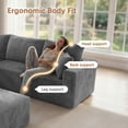 thumbnail image 6 of Homall V Shaped Corner Modern Sofa Sectional Cloud Couch with Deep Seat No Assembly Required Corduroy Fabric Couches for Living Room and Apartment,Gray, 6 of 9