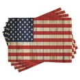 thumbnail image 1 of Ambesonne USA Place Mats Set of 4, Independence Day in July, Standard Size, Cream Red Navy Blue, 1 of 6