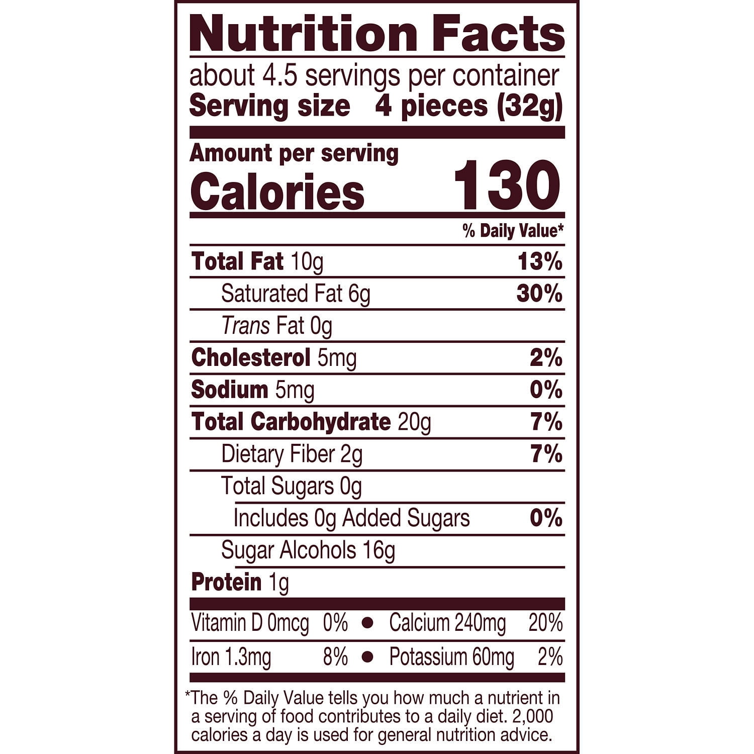 Hershey's Zero Sugar Chocolate Candy, Bag 5.1 oz