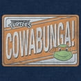 thumbnail image 2 of Men's Teenage Mutant Ninja Turtles Distressed Michelangelo Cowabunga Badge Graphic Tee Navy Blue Heather Small, 2 of 4