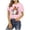 Pink, variant on Yuhangmm Womens Halloween Shirts Halloween Tee Casual Short Sleeve Crew Neck Top Holiday Party Outfit with Spooky Graphic Grey M