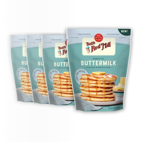 Bob's Red Mill Signature IEF31 Buttermilk Pancake Mix, 20oz (Pack of 4)- Just Add Water, Makes 32-40 Pancakes per Bag