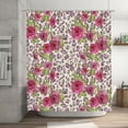 thumbnail image 5 of Rateoe Rose Mix Leopard 4 Shower Curtain - Fancy Bathroom Shower Curtain Sets - Waterproof Shower Curtain with Hooks with 12 Plastic Hooks 72x72 Inches, 5 of 5