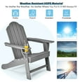 thumbnail image 6 of Costway Patio Adirondack Chair Weather Resistant Garden Deck W/Cup Holder Grey, 6 of 7