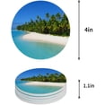 thumbnail image 1 of FMSHPON Hawaiian Beach Set of 6 Round Coaster for Drinks, Absorbent Ceramic Stone Coasters Cup Mat with Cork Base for Home Kitchen Room Coffee Table Bar Decor, 1 of 6