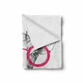 thumbnail image 2 of Funny Soft Flannel Fleece Throw Blanket, Hipster Animal Retro Fashion Round Glasses Summer Time Love Hand Drawn Style, Cozy Plush for Indoor and Outdoor Use, 50" x 70", White Pink, by Ambesonne, 2 of 6
