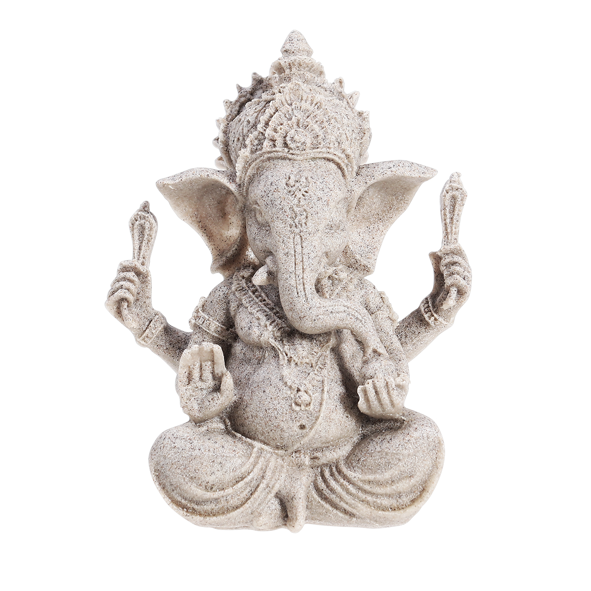 ROSENICE Sandstone Ganesha Buddha Elephant Statue Sculpture Handmade
