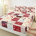 thumbnail image 3 of Manfei Happy Holiday Twin Sheet Sets,Christmas Santa Claus Twin Fitted Sheet,Happy New Year Flat Sheet For Girls Boys,Breathable Home Decor,3-Piece, 3 of 7
