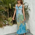 thumbnail image 6 of World Chart WORLD MAP Print Sleeveless Dress Dresses Women Summer Evening Dresses Ladies Bohemia Long Dresses, 6 of 9