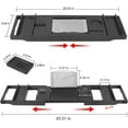 thumbnail image 5 of Wulawindy Bamboo Bathtub Caddy Tray, Expandable Sides Bath Caddy Tray 2 Side Trays Black, 5 of 7