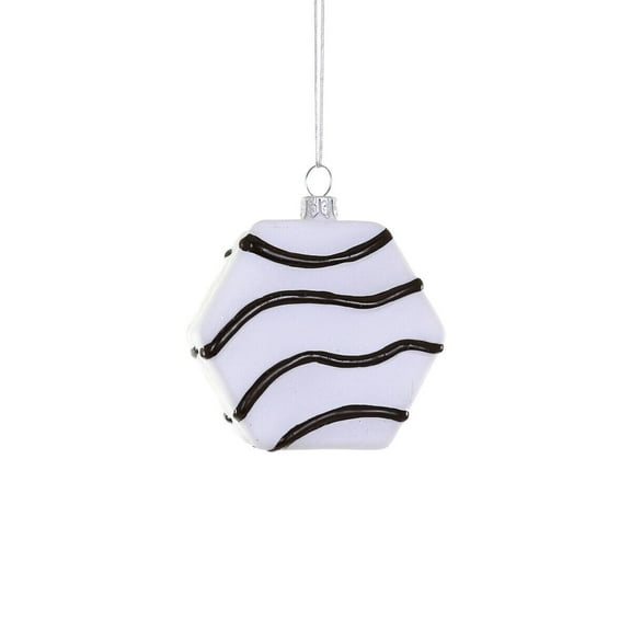 ZEBRA STRIPE CAKE Glass Christmas Ornament by Cody Foster