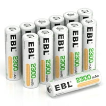 EBL Rechargeable AA Batteries (12 Pack), 2300mAh Ni-MH Precharged Double A Batteries