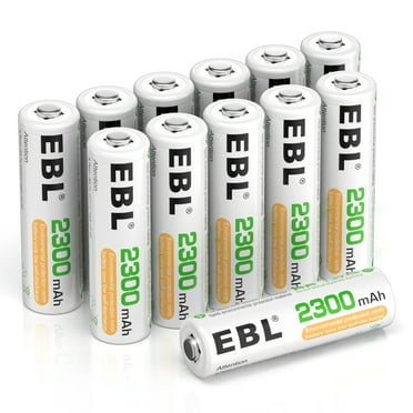 EBL Rechargeable AA Batteries (12 Pack), 2300mAh Ni-MH Precharged Double A Batteries