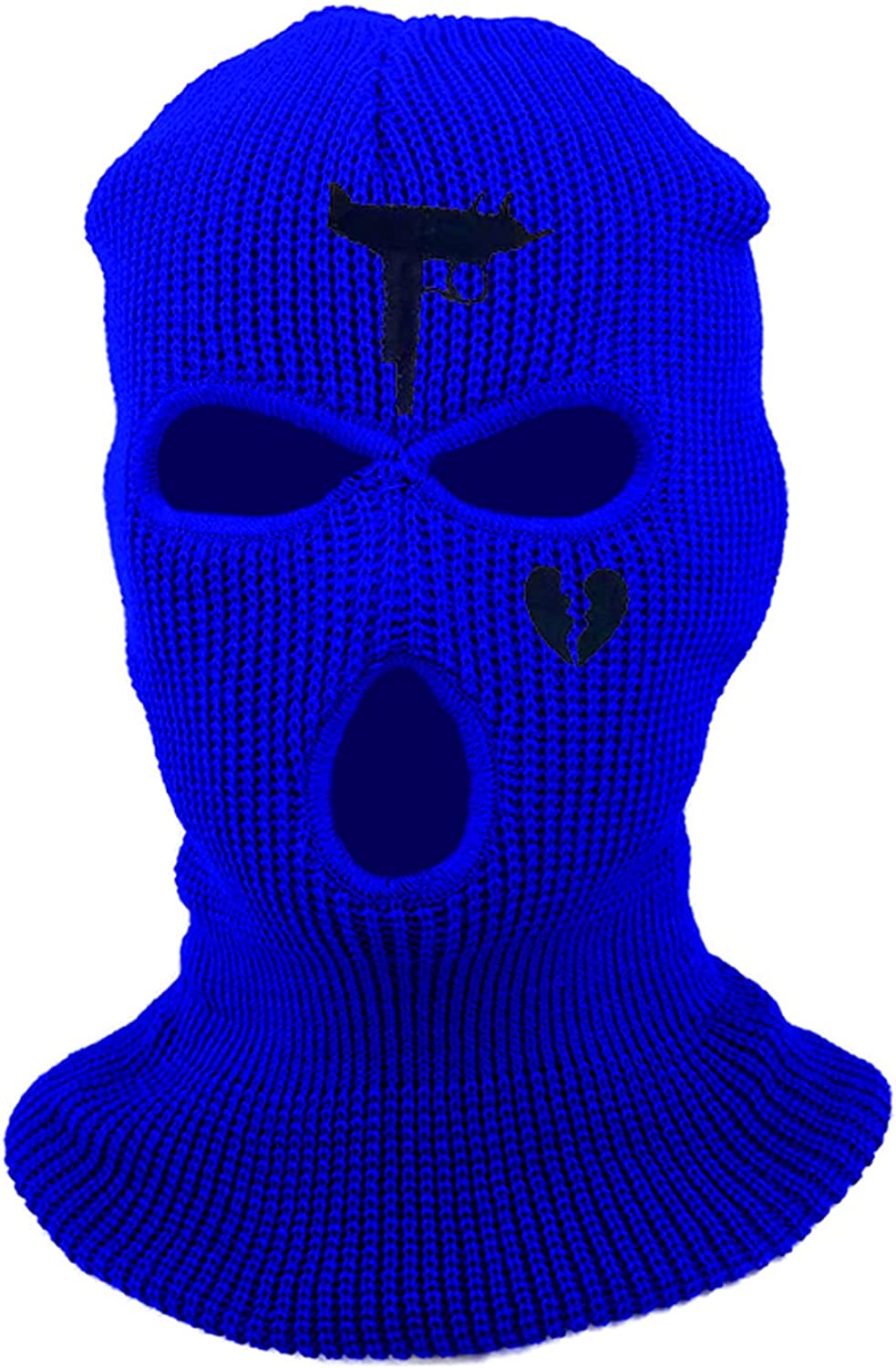 Unisex Embroidery Balaclava Broken Heart Army Tactical Mask 3 Hole Full