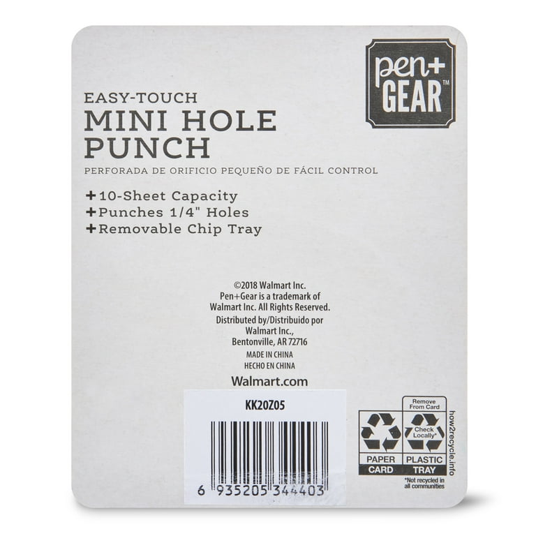 Pen+Gear Single-Hole Paper Punch, Silver - Haven House
