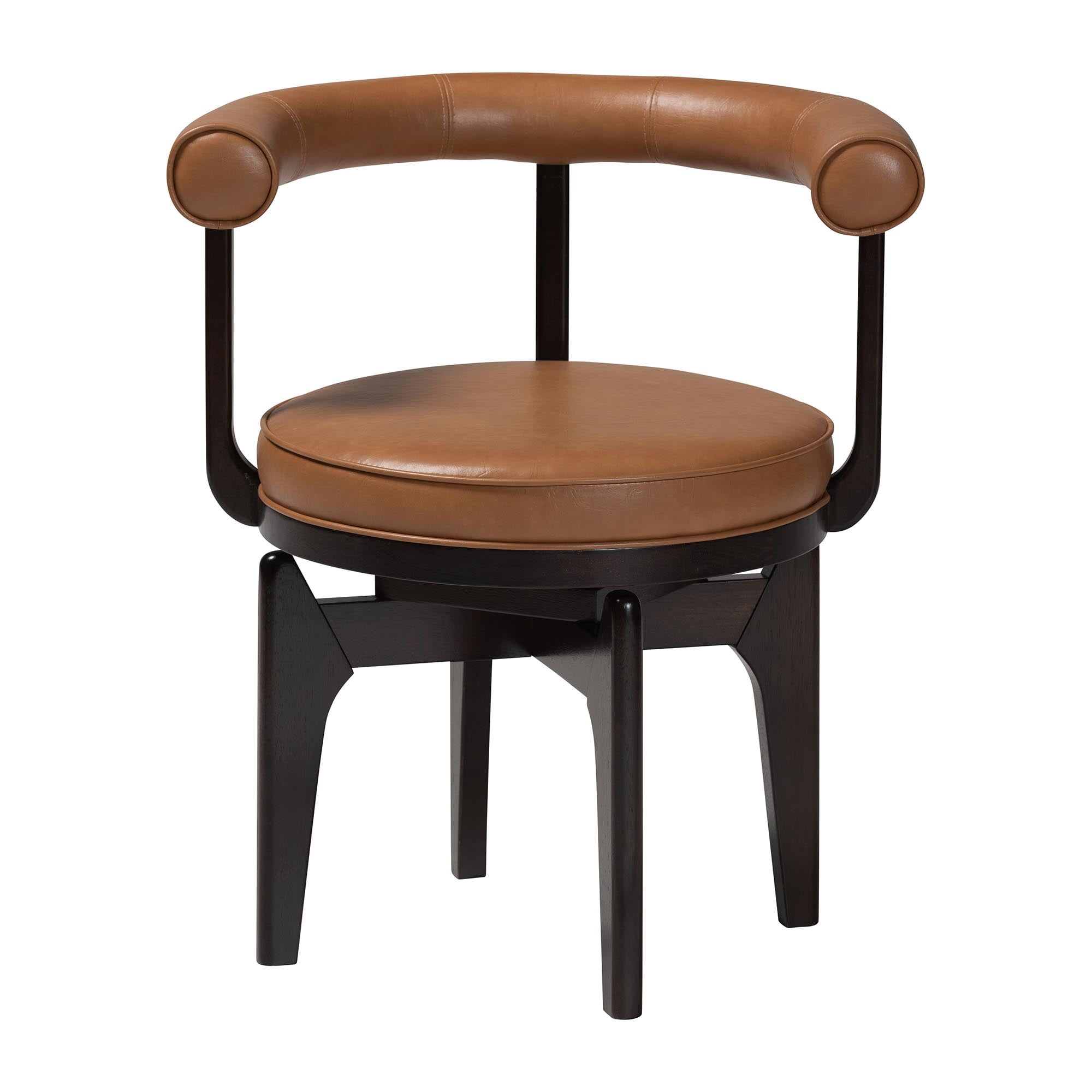 Baxton Studio Delacruz Mid-Century Dining Chair, Tan