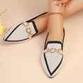 thumbnail image 5 of Bkhluea Women Knit Metal Buckle Ballet Flats Slip On Comfortable Footwear For Office Work Party Daily Casual Use, 5 of 7