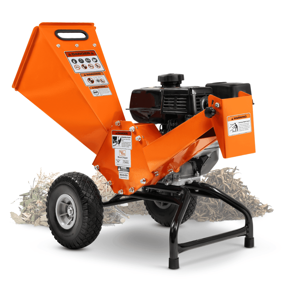 SuperHandy Wood Chipper Compact, 7HP Gas Engine, Adjustable Exit