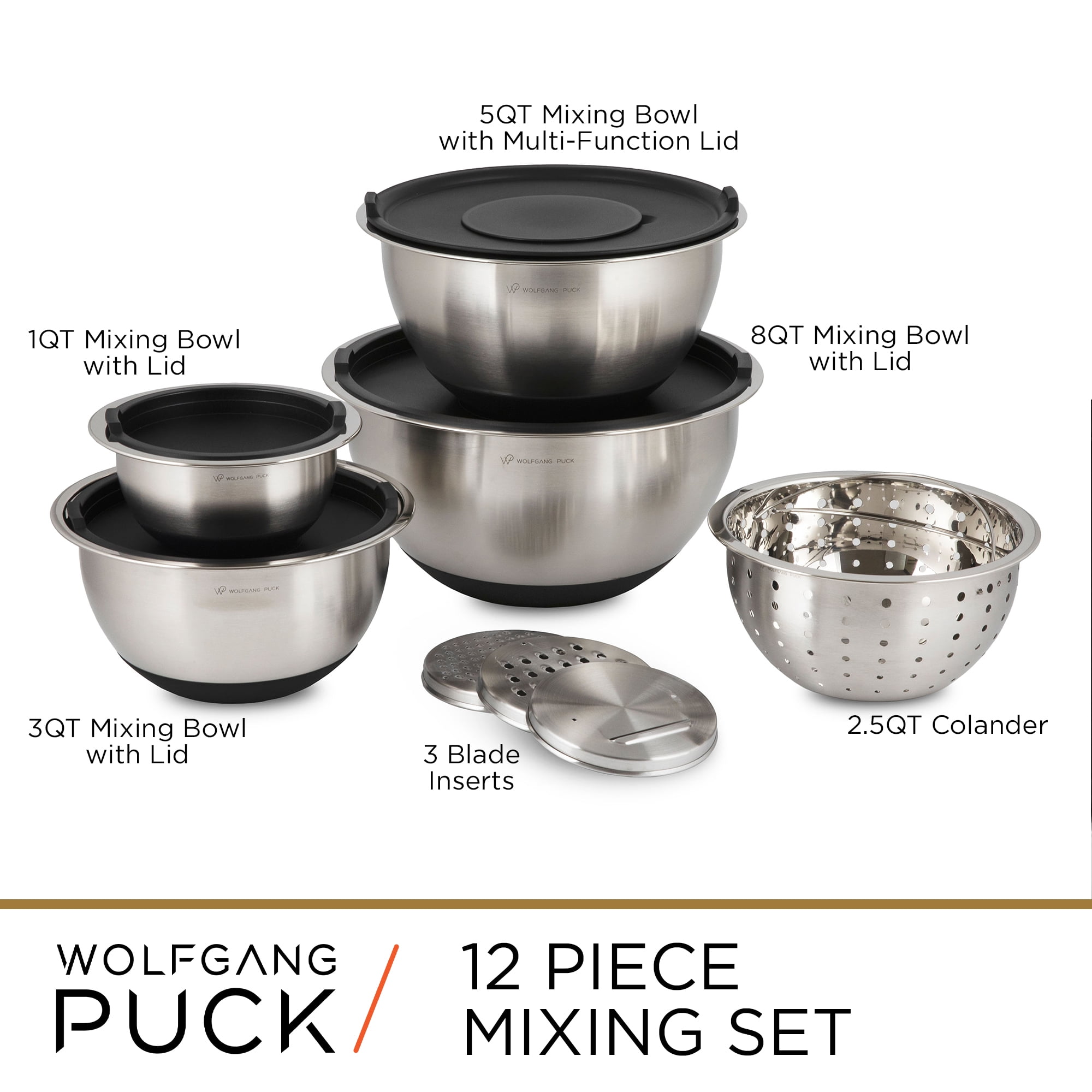 Wolfgang Puck 6-Piece Mixing Bowls Set (Stainless Steel) – Wolfgang Puck  Home