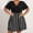 Black, variant on Lolmot Sexy Dresses for Women Summer Loose Stripes Polka Dots Print Dress Sexy Deep V Neck Short Sleeves High Waist Casual Dress Plus Size Dress