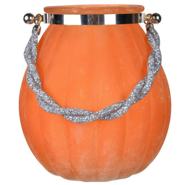 Benzara BM152893 Vibrant Bellied Frosted Vase, Orange