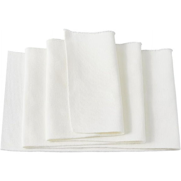 Colorful White Rib Fabric for Cuffs Cotton Stretch Knit Fabric Trim 37x6in Fabric Cuff for Sewing Clothes Waistbands Collar Sleeve Cuffs Jacket(1Pc)