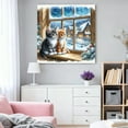 thumbnail image 3 of Décoration Maison Chat Animal Broderie Diamant Maison d'Hiver Strass, 40*40cm, Cadre Non Inclus., Multicolore, 3 of 5