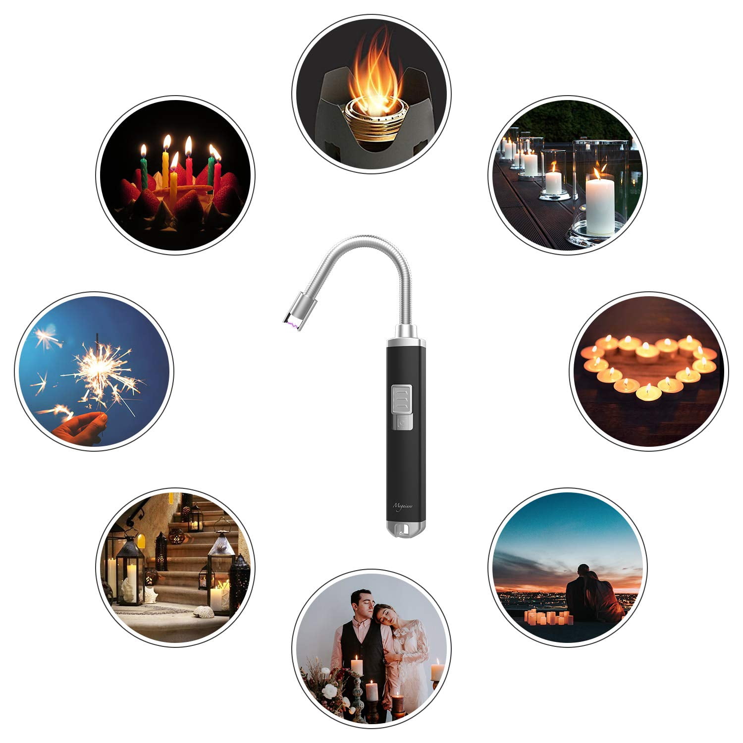 Candle Lighter Camping Lighter USB Rechargeable Lighter Plasma Electric