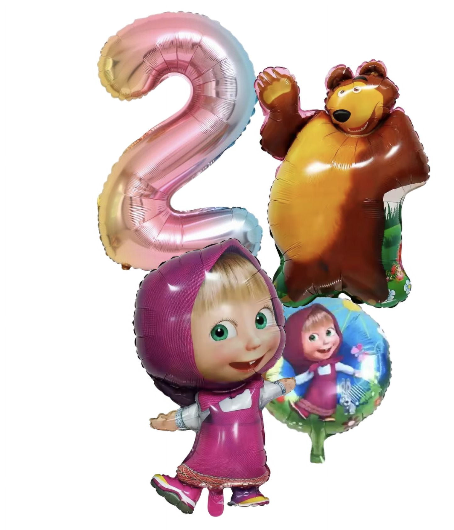 Masha and The Bear Party Tableware Latex Balloons Child Pink Purple Masha and The Bear Party Tableware Latex Balloons Child Pink Purple