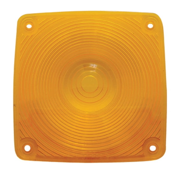 Replacement Lens 4.5" Square Amber 4 Screws compatible w/ Peterbilt Kenworth Freightliner