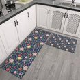 thumbnail image 2 of Pioneer Flower Floral Print Pattern Kitchen Rugs Sets Of 2, Anti Fatigue Non Slip Washable Floor Mats for Kitchen Sink Laundry, 17X30 Inch + 17X47 Inch, 2 of 6