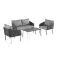 thumbnail image 2 of LiviNest 4-Piece Patio Furniture Set: Modern Outdoor Sofa Set with Coffee Table - All-Weather Metal Frame & Thick Cushions for Deep Seating - Backyard & Garden Conversation Set for Family & Guests -, 2 of 6