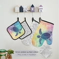 thumbnail image 5 of Turtle in Rainbow Ocean Apron Set with Oven Mitts Pot Holders Set of 5 Kitchen Stuff Accessories, 5 of 6