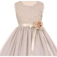thumbnail image 2 of Little Baby Girls Lace Taffeta Jeweled Belt Sash Flowers Girls Dresses Silver S, 2 of 4