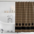 thumbnail image 4 of Brown Black Plaid Waterproof Fabric Shower Curtain,Vintage Rustic Star Buffalo Check Waterproof Fabric Shower Curtain for Bathroom Curtains Bathtubs Hotel Shower Curtains with 12 Hooks Stall 48x72in, 4 of 8