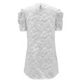 thumbnail image 5 of Lovzfmll Women's Sundress, Crew Neck Short Sleeve with Puff Sleeve & Texture, Casual Vacation Mini Dress White, M, 5 of 7