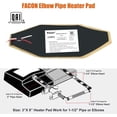 thumbnail image 6 of Facon 3" x 8" RV Elbow Pipe Heater Pad, Work for 1-1/2" Elbow Pipe, 12V Tank Heater Pad, for RV, Camper, Travel Trailer and Motorhome, DC 12Volts-13.5Volts, 3Packs, 6 of 8
