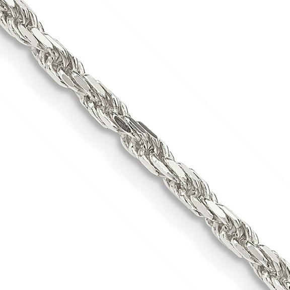 925 Sterling Silver Rope Chain Styles Necklace 2.5 mm Diamond-cut 16 inch