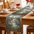 thumbnail image 5 of Table Runner - 90 Inch Long, Vintage Cranes Kitchen Dining Table Runner Dresser Scarves, Country Retro Chic Glass Flower Textured Farmhouse Decor for Coffee Tables Wedding Party Banquet, 5 of 8