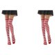 thumbnail image 4 of Sonducket Pack de 2 calcetines a rayas tallas grandes hasta el muslo transpirabilidad cómodos fáciles de combinar moda sin medias rojo blanco a rayas blancas rojas 2Conjunto, 4 of 6