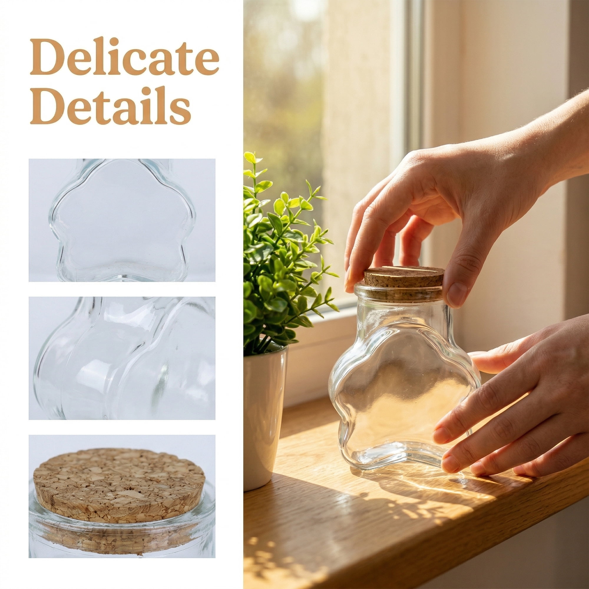 Unique Bargains 2pcs Vintage Glass Jars Storage Bottles Star Shaped 2.4"L x 1.9"W x 3"H