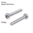 thumbnail image 2 of Unique Bargains M3x16mm Machine Screws Pan Phillips Head Screw Fasteners Bolts 30Pcs, 2 of 3
