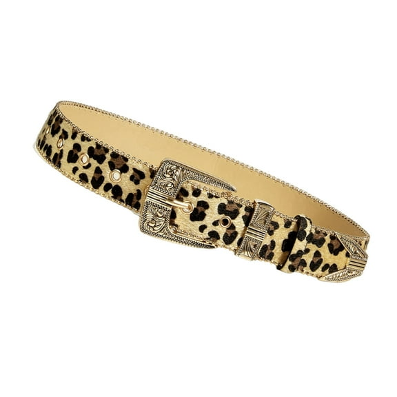 lanema Leopard Pattern Belt Elegant Waistband Skirt Belt Unisex Casual Waiststrap