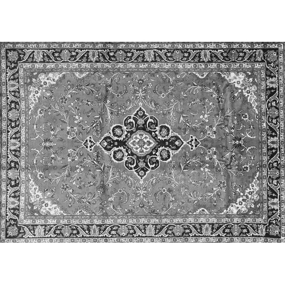 Ahgly Company Indoor Rectangle Medallion Gray Traditional Area Rugs, 2' x 4'