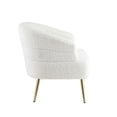 thumbnail image 2 of ACME Chaise d'Appoint Rembourrée Tissu en Faux Sherpa Blanc, 2 of 6